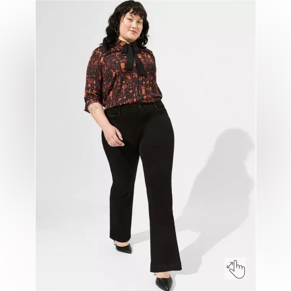 NWT Torrid Disney Hocus Pocus size 3X tie neck long sleeve blouse Halloween plus - Picture 3 of 12